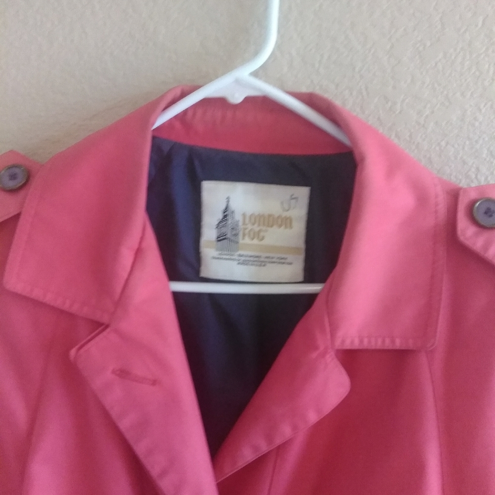 London Fog vintage 70s rain trench coat RED - Picture 10 of 15